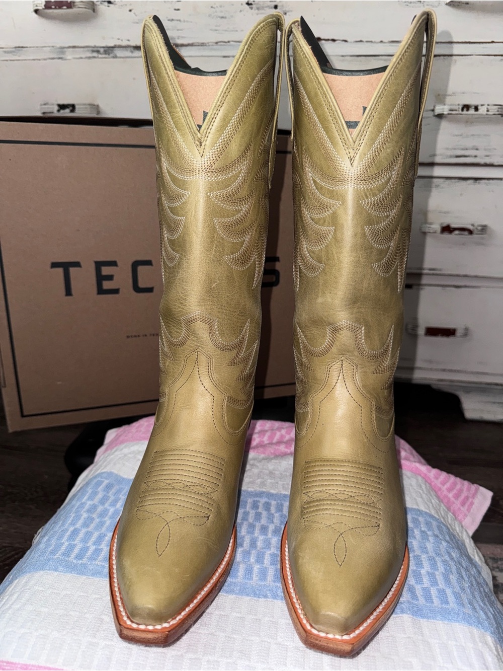 Tecovas Olive Lace-Up Western Boots